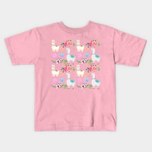 Llama pattern-rainbow version Kids T-Shirt